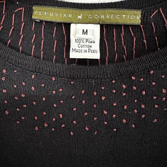 PERUVIAN CONNECTION Heavyweight Knit Midi Sweater Dress size Medium Pima Cotton - Picture 7 of 7